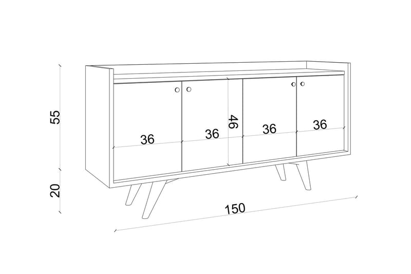Ruigoord Avlastningsbord 150 cm - Vit/Antracit - Möbler - Bord