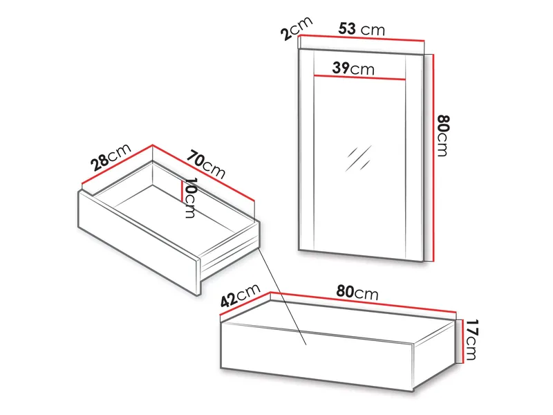 Rynlin Sminkbord med Förvaring och Lådor i Trä med Glasspegel - Beige - Möbler - Bord