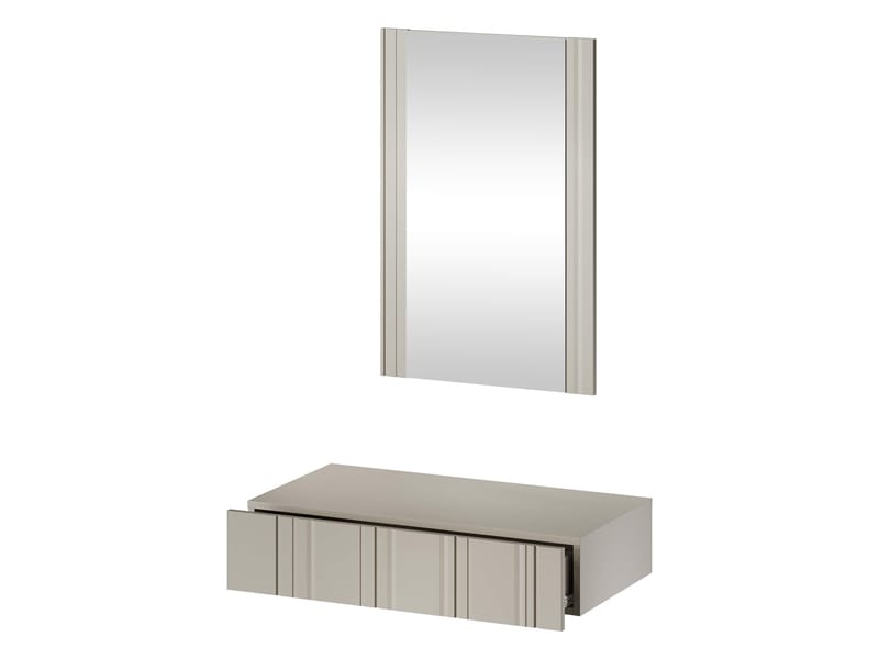 Rynlin Sminkbord med Förvaring och Lådor i Trä med Glasspegel - Beige - Möbler - Bord