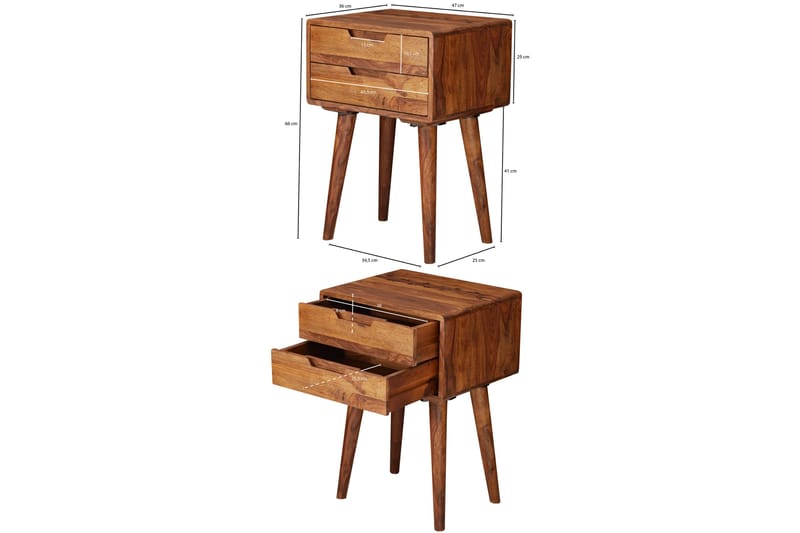 SAIDOU Sängbord 47 cm Brun - Möbler - Bord
