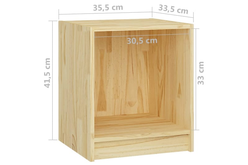 Sängbord 2 st 35,5x33,5x41,5 cm massivt furu - Brun - Sängbord - Bord