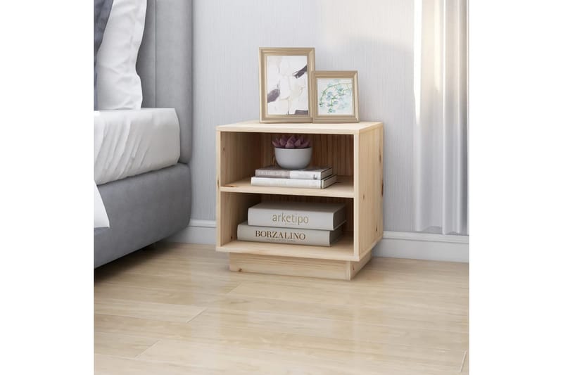 Sängbord 2 st 40x34x40 cm massiv furu - Brun - Möbler - Bord