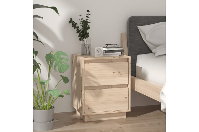 Sängbord 2 st 40x35x50 cm massiv furu - Brun - Möbler - Bord