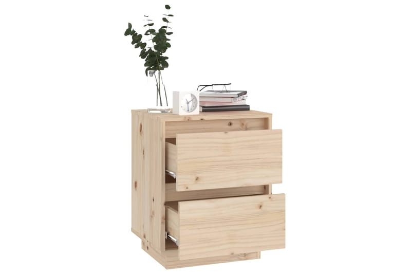 Sängbord 2 st 40x35x50 cm massiv furu - Brun - Möbler - Bord