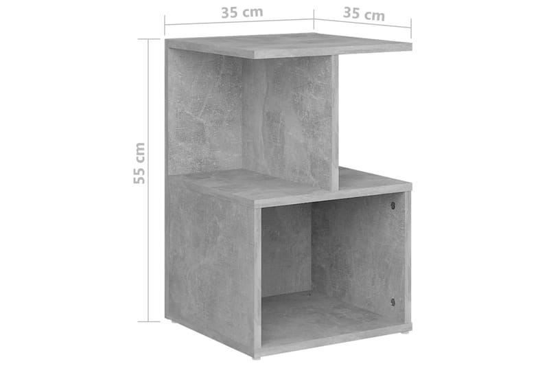 Sängbord 2 st Betonggrå 35x35x55 cm spånskiva - Grå - Sängbord - Bord