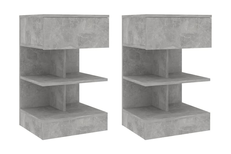 Sängbord 2 st betonggrå 40x35x65 cm - Grå - Möbler - Bord