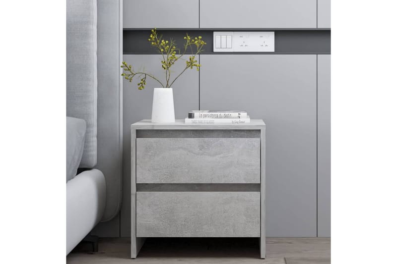 Sängbord 2 st betonggrå 45x34,5x44,5 cm spånskiva - Grå - Möbler - Bord