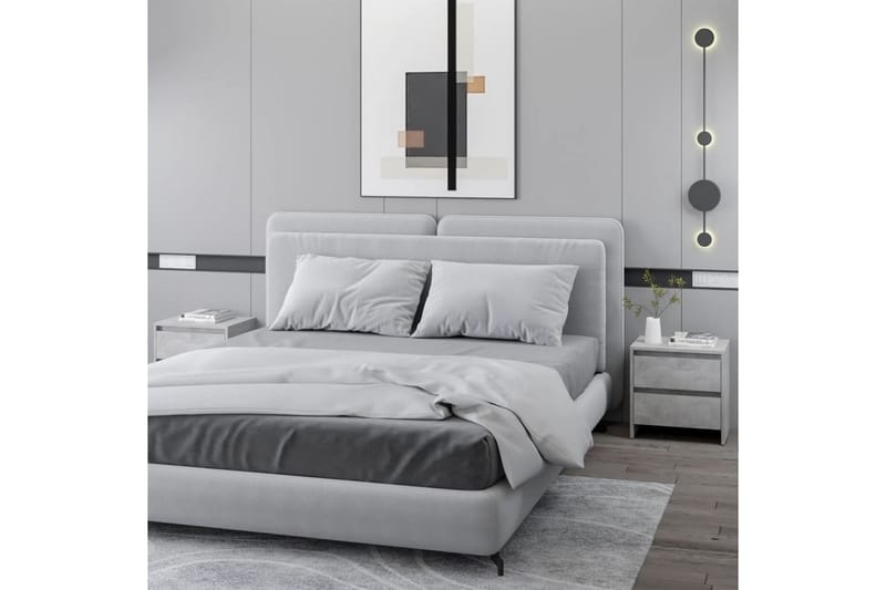 Sängbord 2 st betonggrå 45x34,5x44,5 cm spånskiva - Grå - Möbler - Bord