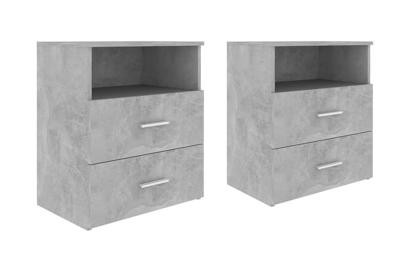 Sängbord 2 st betonggrå 50x32x60 cm - Grå - Sängbord - Bord