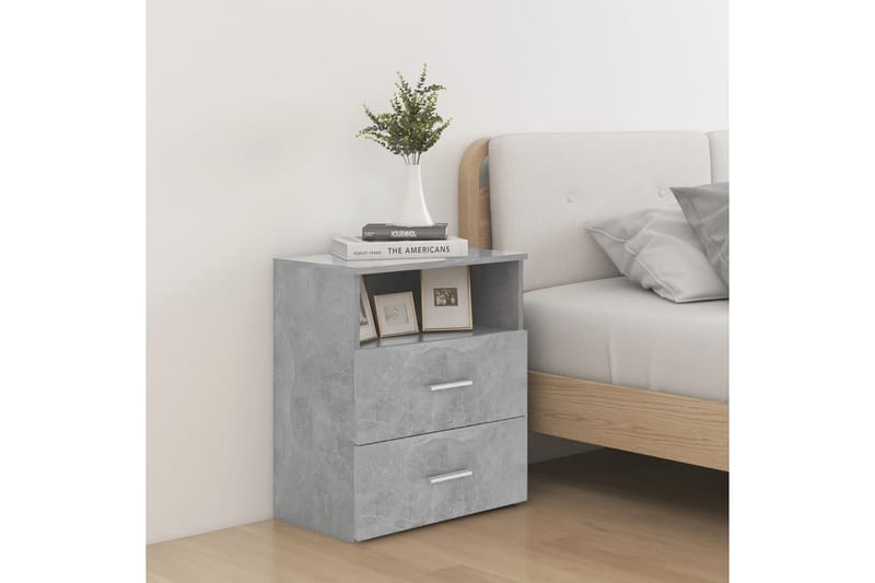 Sängbord 2 st betonggrå 50x32x60 cm - Grå - Möbler - Bord