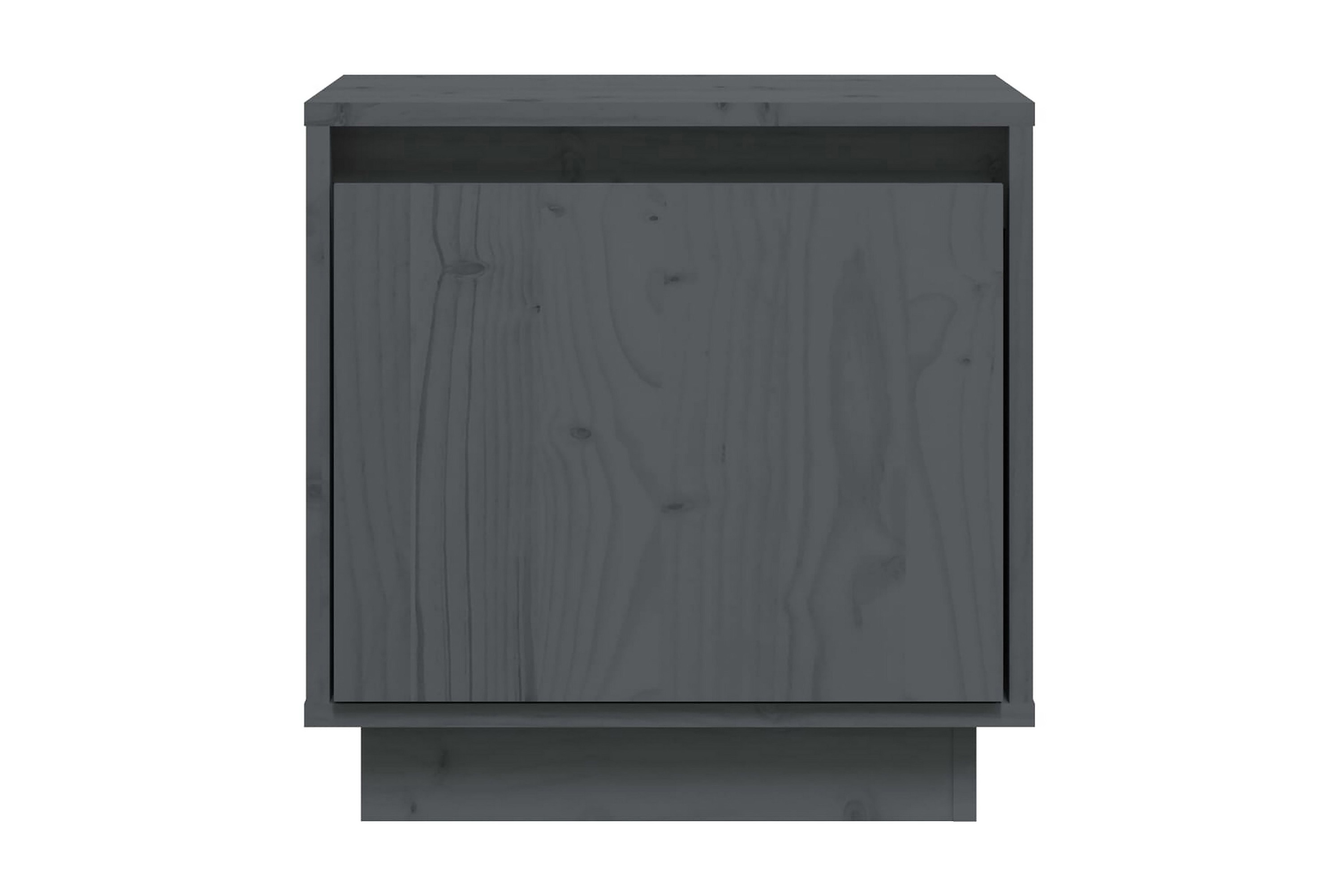 Sängbord 2 st grå 40x30x40 cm massiv furu – Grå