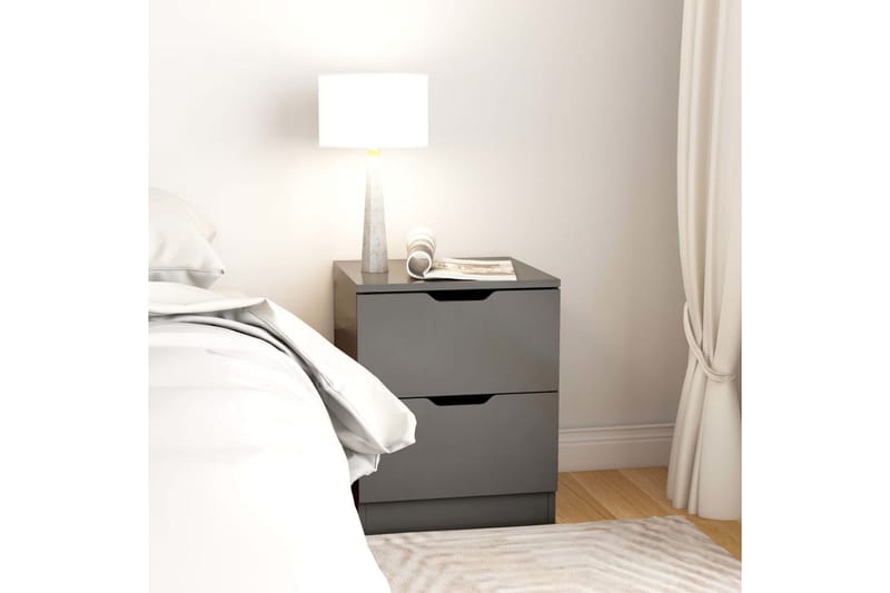 Sängbord 2 st grå 40x40x50cm spånskiva - Grå - Sängbord - Bord
