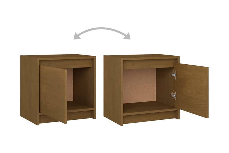 Sängbord 2 st honungsbrun 40x30,5x40 cm massiv furu - Brun - Möbler - Bord