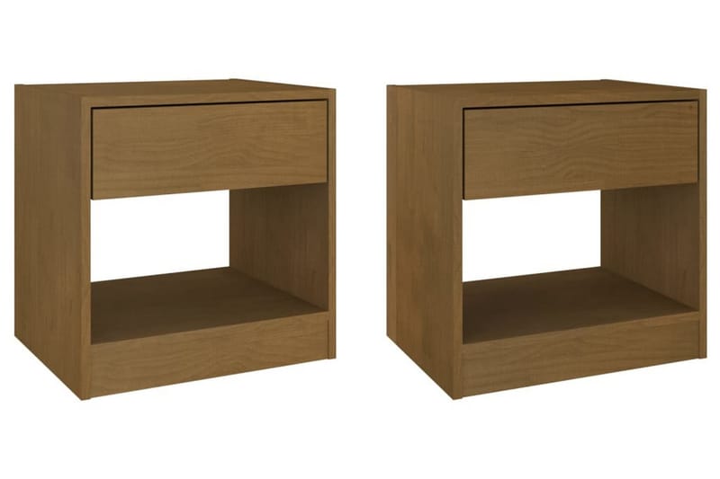 Sängbord 2 st honungsbrun 40x31x40 cm massiv furu - Brun - Möbler - Bord