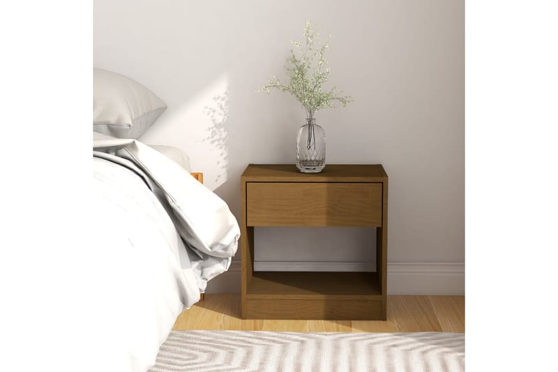 Sängbord 2 st honungsbrun 40x31x40 cm massiv furu - Brun - Sängbord - Bord