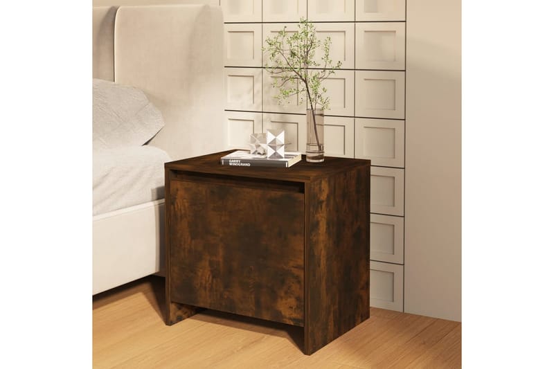 Sängbord 2 st rökfärgad ek 45x34x44,5 cm spånskiva - Brun - Möbler - Bord