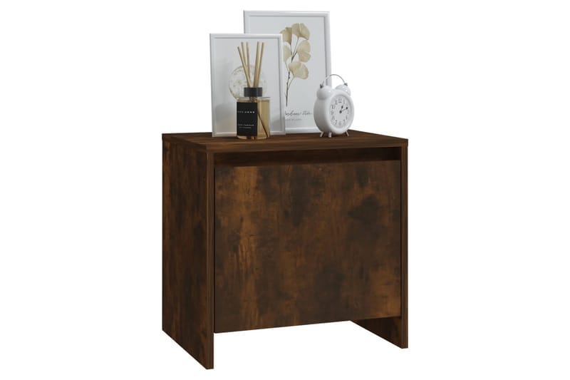 Sängbord 2 st rökfärgad ek 45x34x44,5 cm spånskiva - Brun - Möbler - Bord