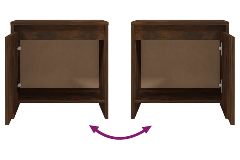 Sängbord 2 st rökfärgad ek 45x34x44,5 cm spånskiva - Brun - Möbler - Bord