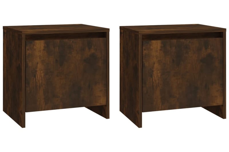 Sängbord 2 st rökfärgad ek 45x34x44,5 cm spånskiva - Brun - Möbler - Bord