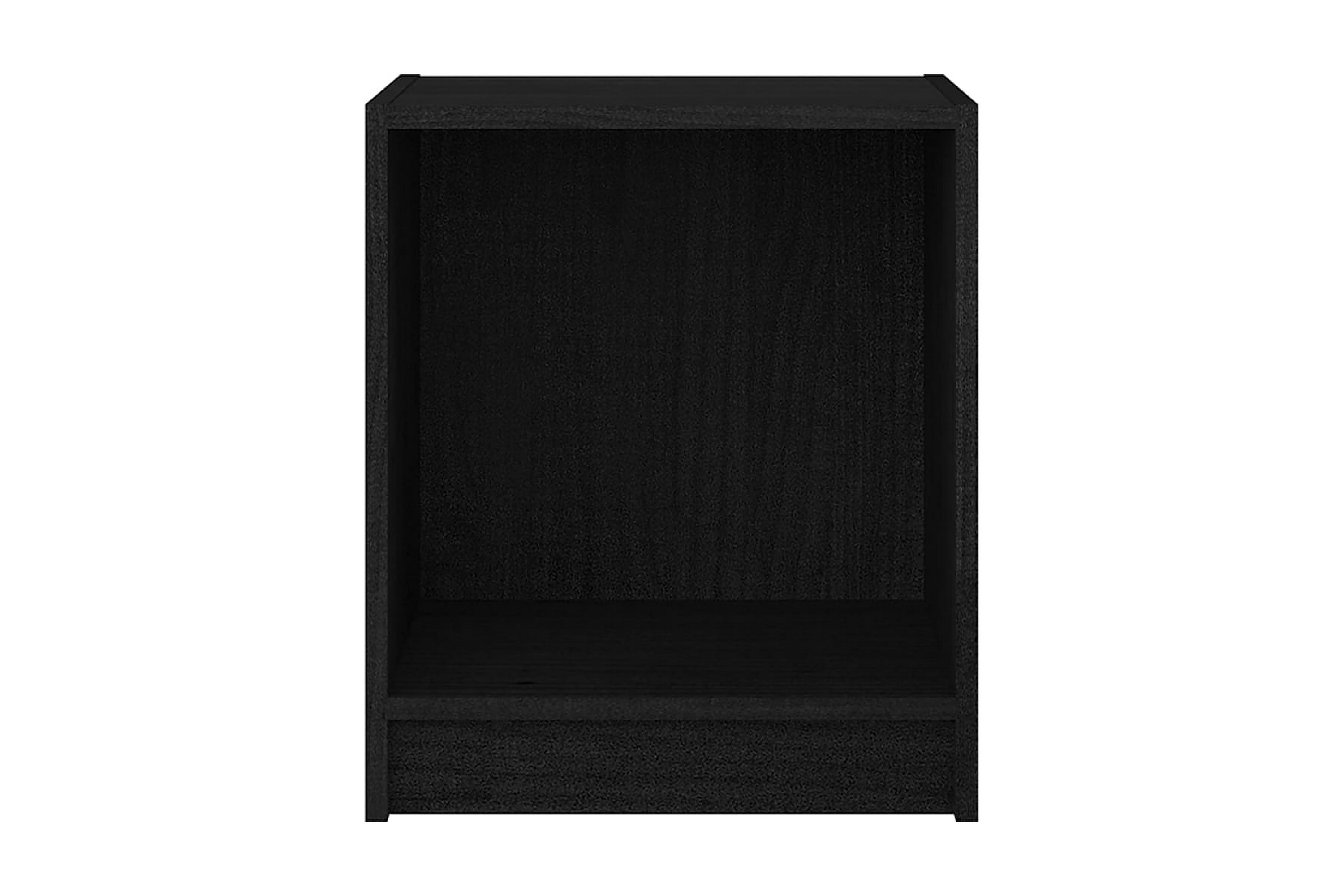 Sängbord 2 st svart 35,5×33,5×41,5 cm massivt furu – Svart