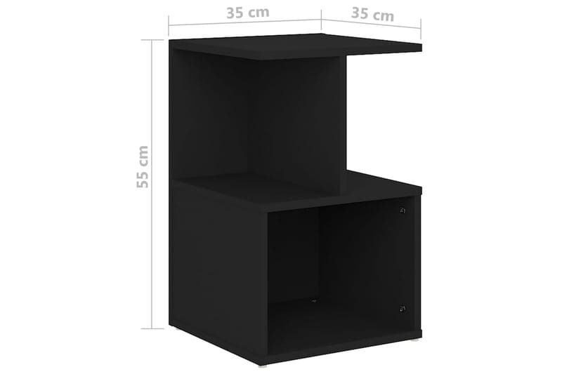 Sängbord 2 st svart 35x35x55 cm spånskiva - Svart - Möbler - Bord