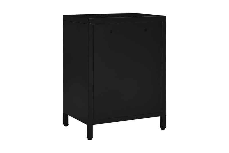 Sängbord 2 st svart 40x30x54,5 cm stål och glas - Svart - Sängbord - Bord