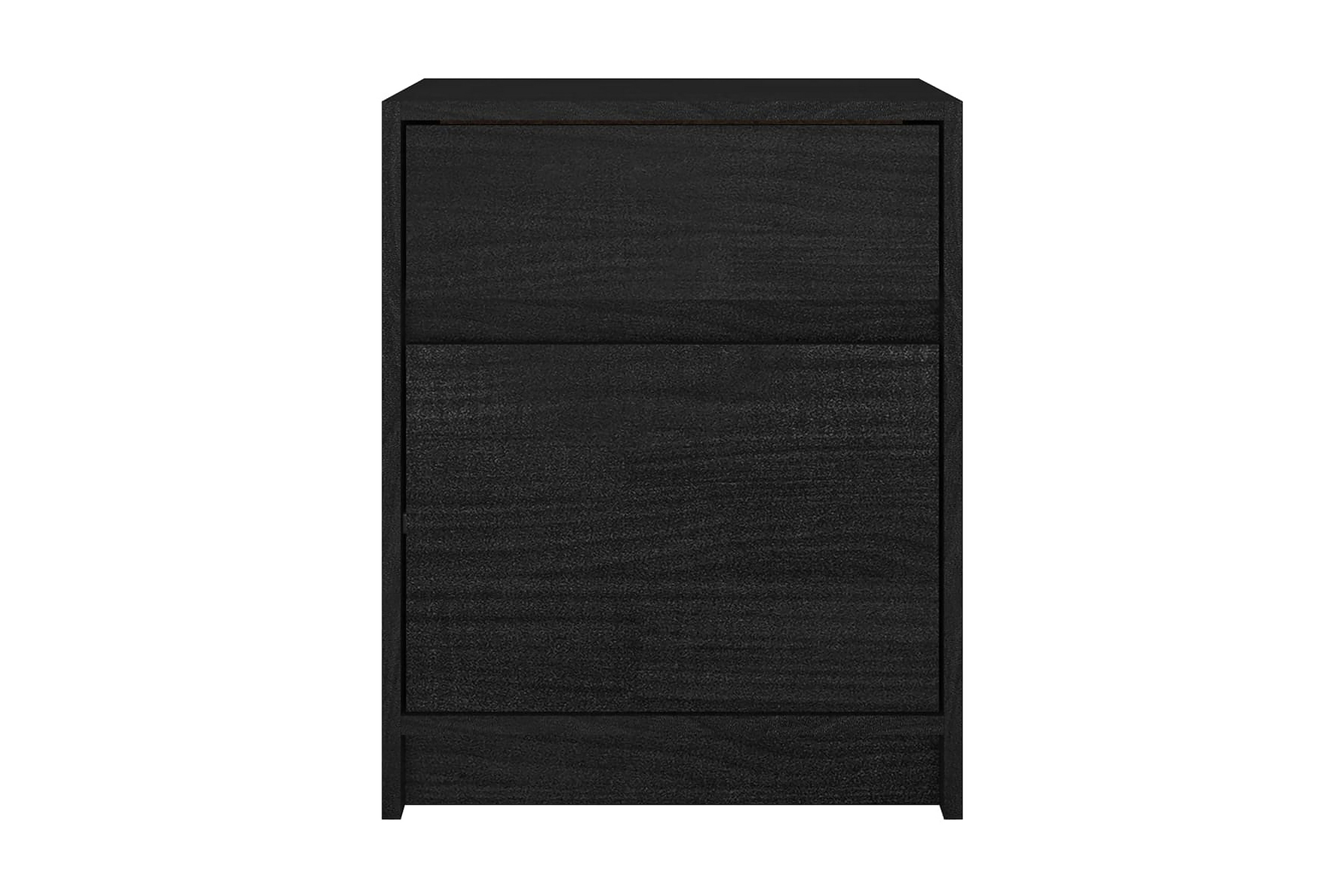 Sängbord 2 st svart 40x31x50 cm massivt furu – Svart