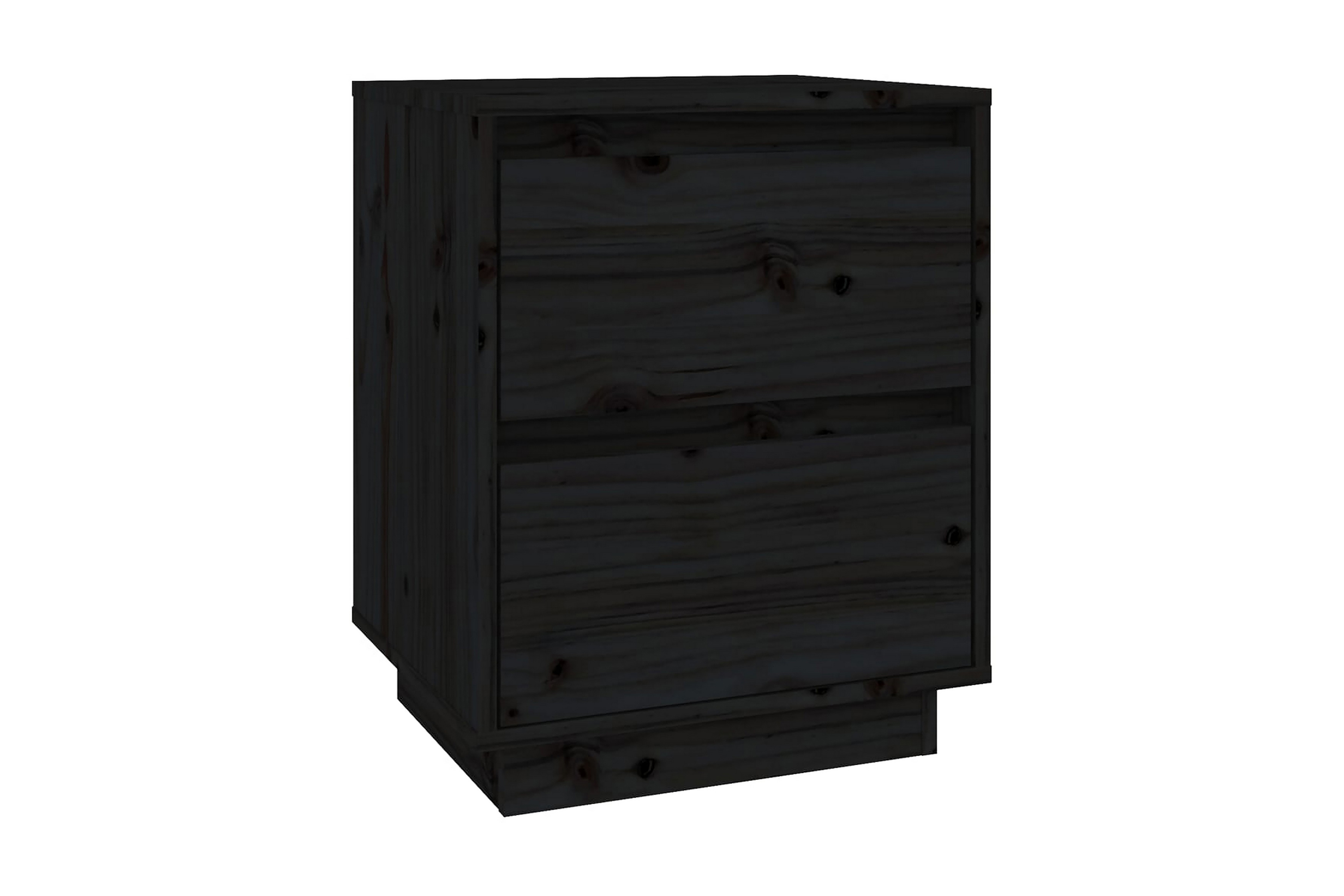 Sängbord 2 st svart 40x35x50 cm massiv furu – Svart