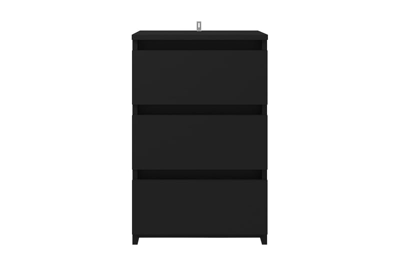 Sängbord 2 st svart 40x35x62,5 cm spånskiva - Svart - Möbler - Bord
