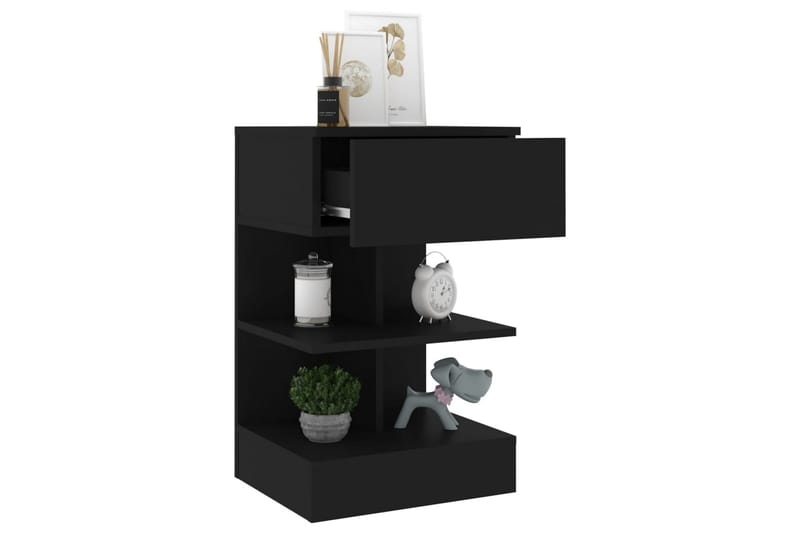 Sängbord 2 st svart 40x35x65 cm - Svart - Möbler - Bord