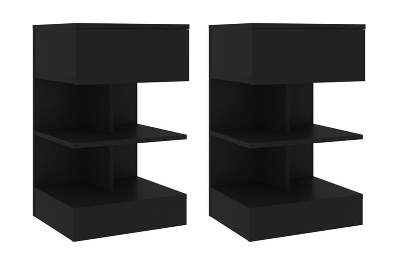 Sängbord 2 st svart 40x35x65 cm - Svart - Möbler - Bord