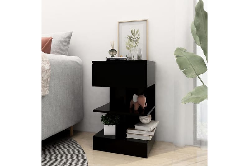 Sängbord 2 st svart 40x35x65 cm - Svart - Möbler - Bord