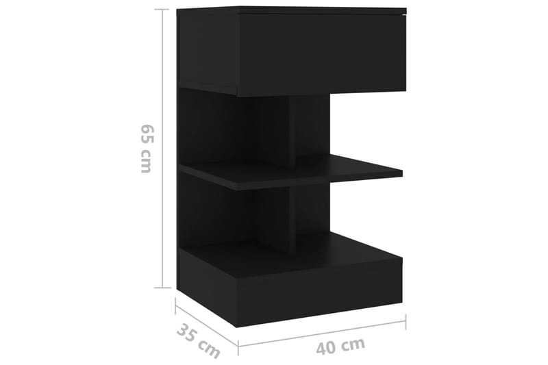 Sängbord 2 st svart 40x35x65 cm - Svart - Möbler - Bord