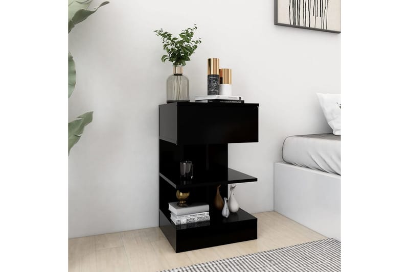 Sängbord 2 st svart 40x35x65 cm - Svart - Möbler - Bord