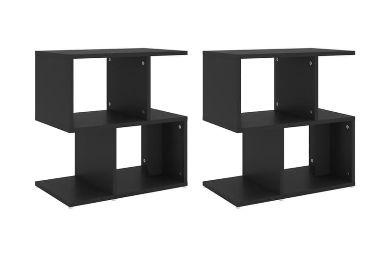 Sängbord 2 st svart 50x30x51,5 cm spånskiva - Svart - Möbler - Bord
