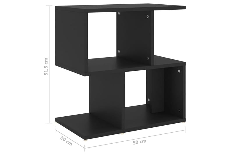 Sängbord 2 st svart 50x30x51,5 cm spånskiva - Svart - Sängbord - Bord
