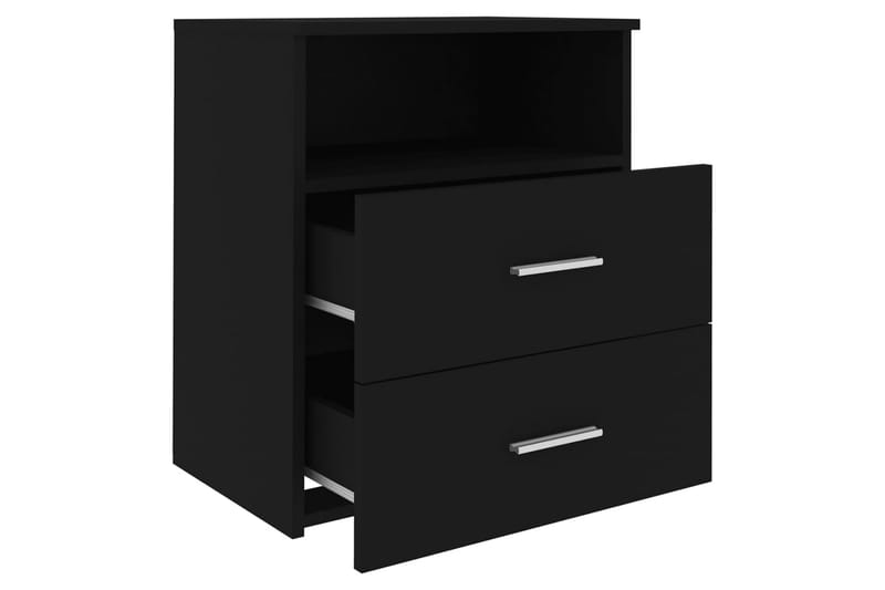 Sängbord 2 st svart 50x32x60 cm spånskiva - Svart - Möbler - Bord