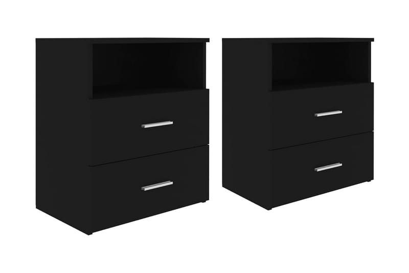 Sängbord 2 st svart 50x32x60 cm spånskiva - Svart - Möbler - Bord