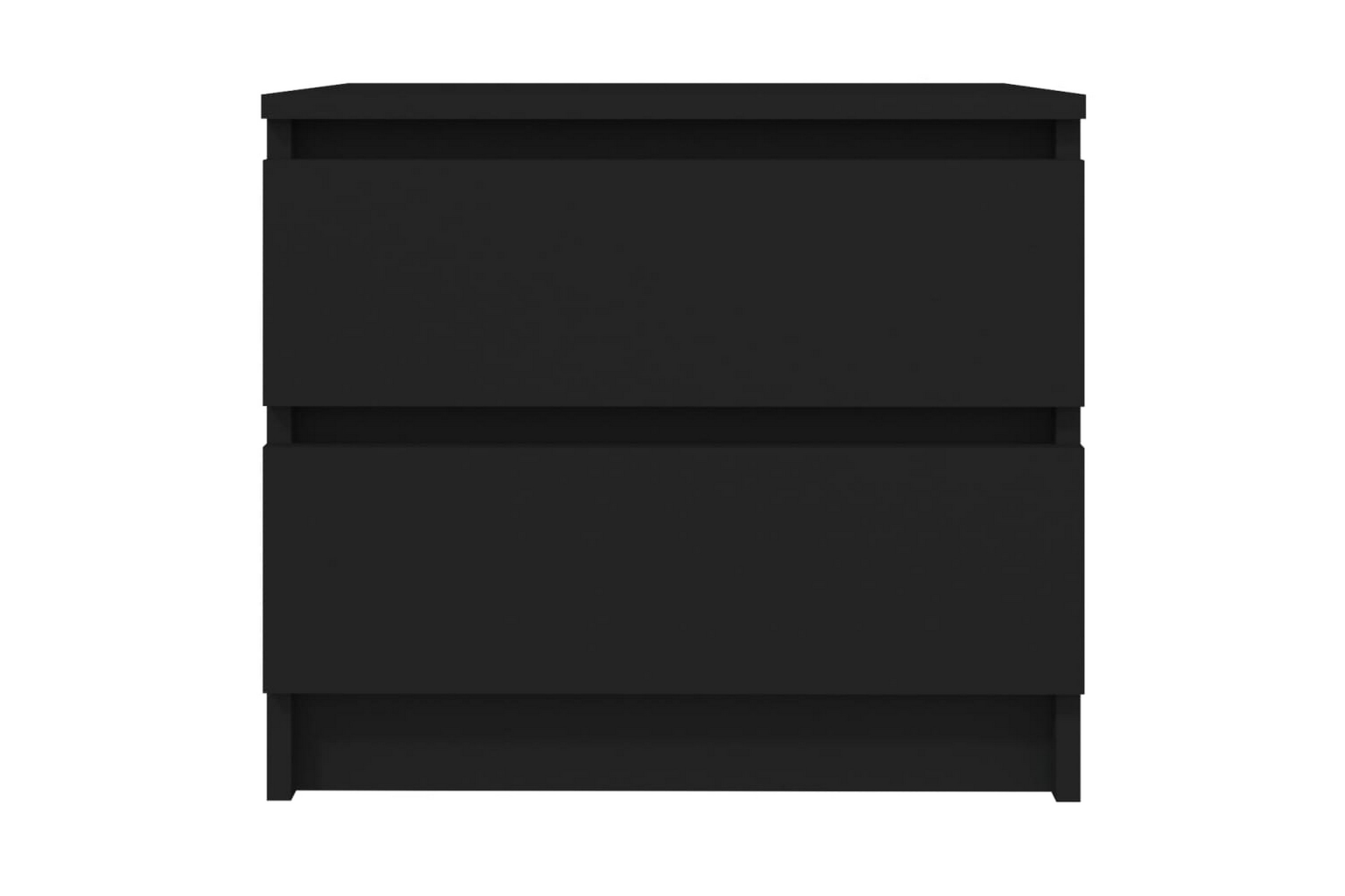 Sängbord 2 st svart 50x39x43,5 cm spånskiva – Svart