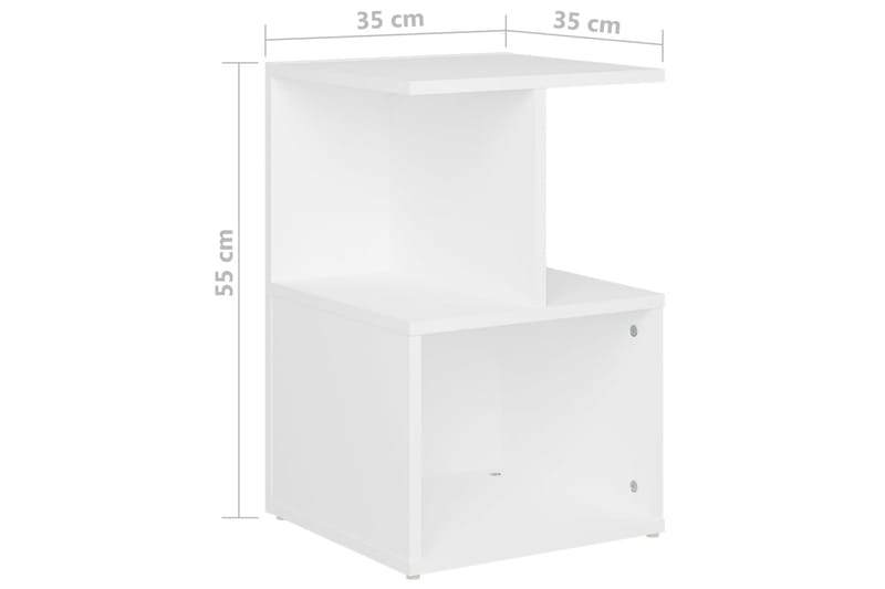Sängbord 2 st vit 35x35x55 cm spånskiva - Vit - Sängbord - Bord