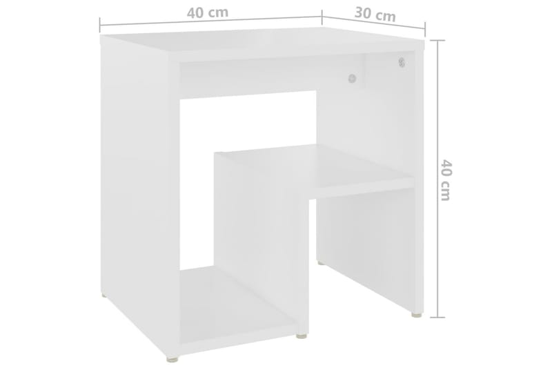 Sängbord 2 st vit 40x30x40 cm spånskiva - Vit - Sängbord - Bord
