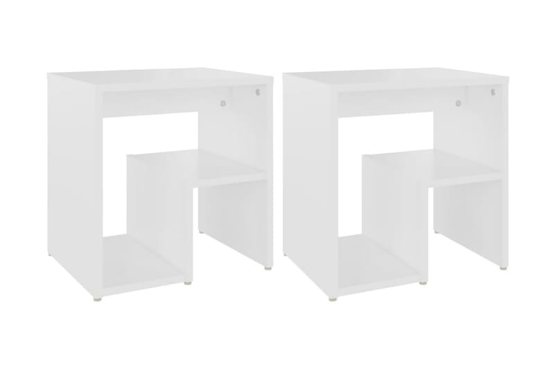 Sängbord 2 st vit 40x30x40 cm spånskiva - Vit - Möbler - Bord