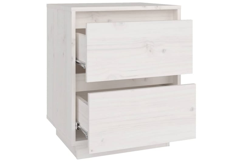Sängbord 2 st vit 40x35x50 cm massiv furu - Vit - Sängbord - Bord