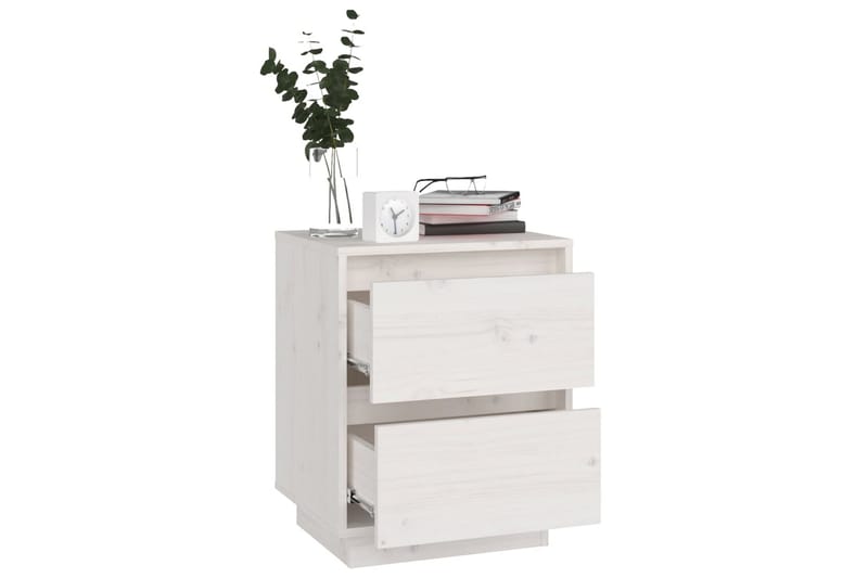 Sängbord 2 st vit 40x35x50 cm massiv furu - Vit - Möbler - Bord