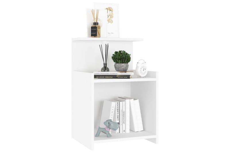 Sängbord 2 st vit 40x35x60 cm spånskiva - Vit - Möbler - Bord