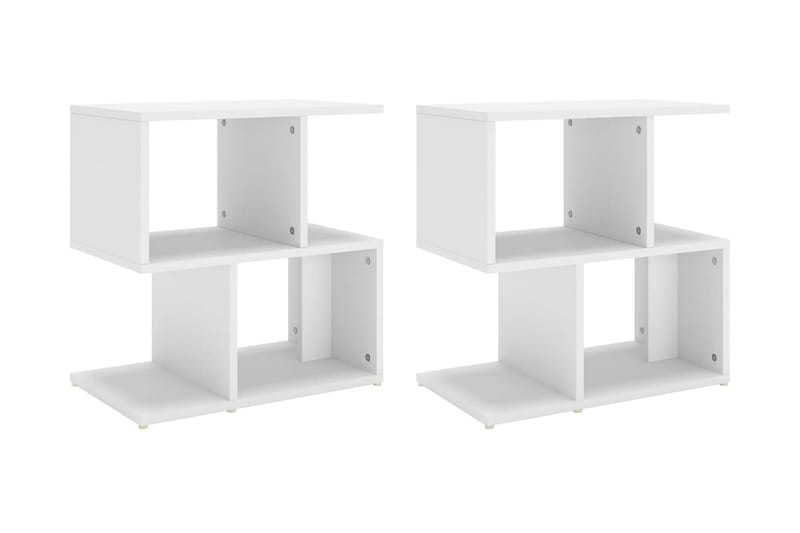 Sängbord 2 st vit 50x30x51,5 cm spånskiva - Vit - Möbler - Bord