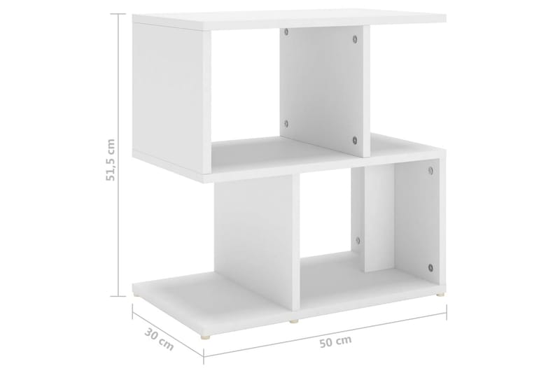 Sängbord 2 st vit 50x30x51,5 cm spånskiva - Vit - Möbler - Bord