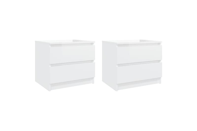 Sängbord 2 st vit 50x39x43,5 cm spånskiva - Vit - Möbler - Bord