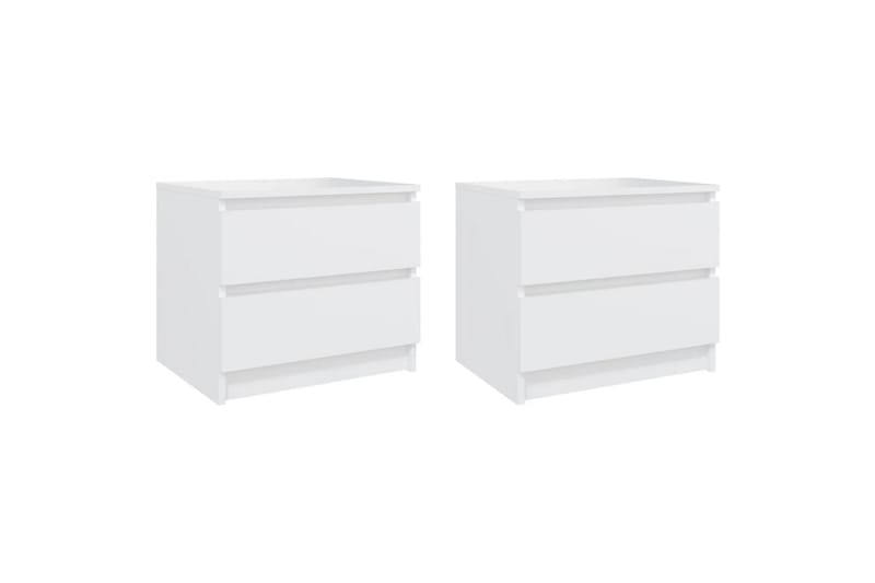 Sängbord 2 st vit 50x39x43,5 cm spånskiva - Vit - Möbler - Bord