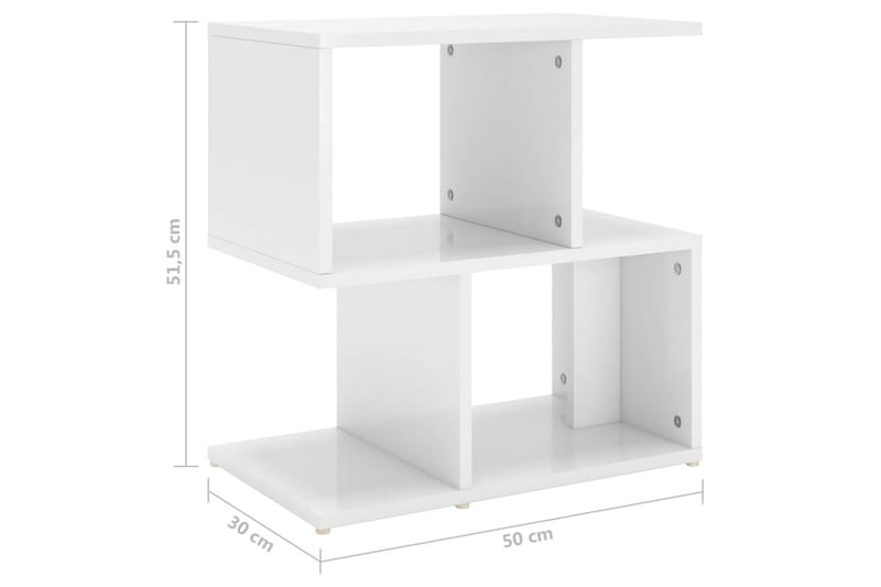 Sängbord 2 st vit högglans 50x30x51,5 cm spånskiva - Vit - Sängbord - Bord